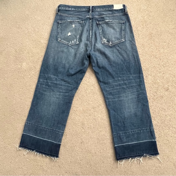 Citizens of Humanity Cora Crop Relaxed Undone Hem Premium Button Fly Jeans - Picture 6 of 12